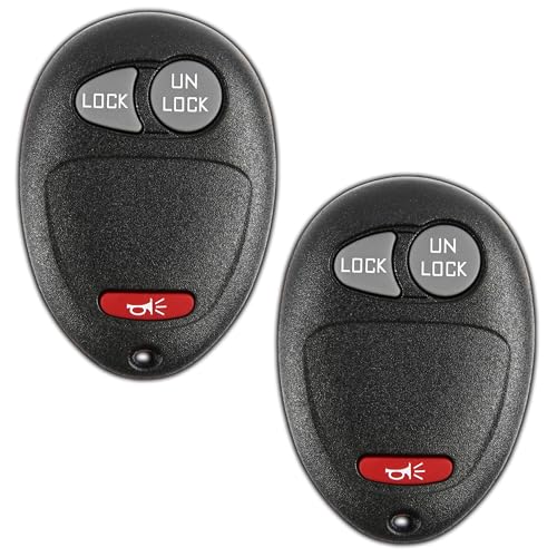 KeylessOption Key Fob Replacement for 2001 2002 2003 2004 2005 2006 2007 2008 2009 2010 2011 2012 Chevrolet Chevy Colorado Hummer GMC Canyon Pontiac Isuzu Remote, 3-Button L2C0007T (Pack of 2) - Image 1