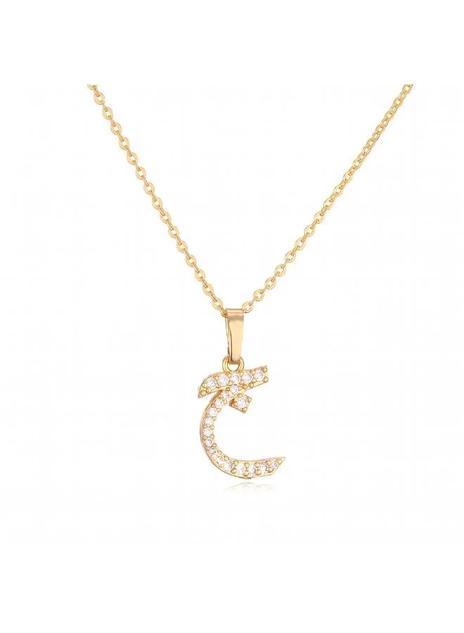 روفو Arabic Letter 'Jeem' Necklace 18k Gold Plated