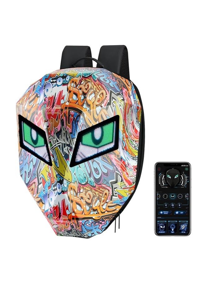 حقيبة ظهر Crelander للدراجات النارية  قابلة للبرمجة ضوء LED لركوب الدراجات النارية حقيبة كمبيوتر محمول صلبة شاشة HD منظر جميل - Image 1