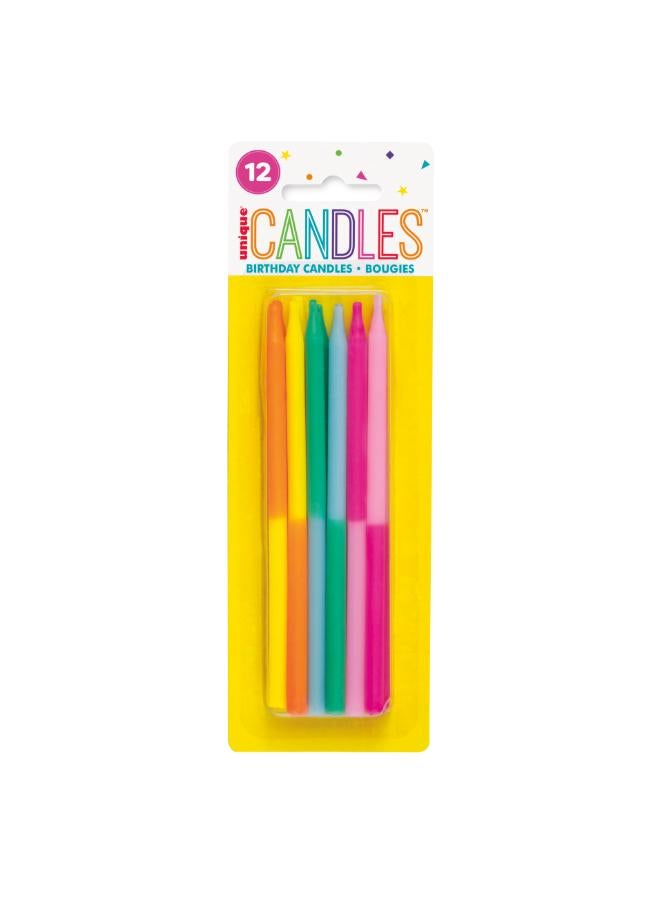 Unique 2 Colour - Assorted Candles - Pack Of 12 - Image 1
