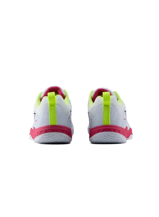 Li-Ning أحذية بادمنتون لايت II من لايننج للرجال والنساء غير قابلة للتأشير خفيفة الوزن ومتينة (أبيض/فوشيا/ليمون EUR- 42) 6937461101134 - Image 3