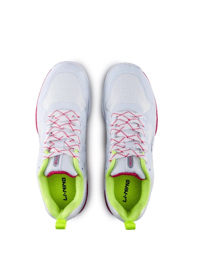 Li-Ning أحذية بادمنتون لايت II من لايننج للرجال والنساء غير قابلة للتأشير خفيفة الوزن ومتينة (أبيض/فوشيا/ليمون EUR- 42) 6937461101134 - Image 5