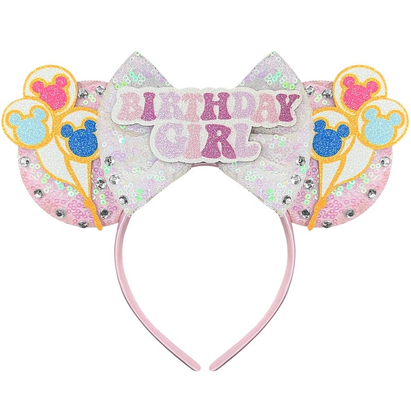 Pink Birthday Headband for Women Cute Headband Birthday Party Favors Park Ears