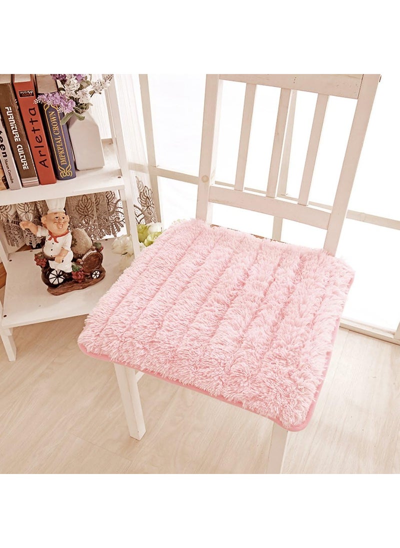 Starsouce Soft Plush Chair Pads with Ties Winter Indoor Warmth Square Chair Covering Nonslip Comfort Dining Seat Pads Stool Mat Cover Decoration for Home Patio Kitchen Office Dorm  - Image 2