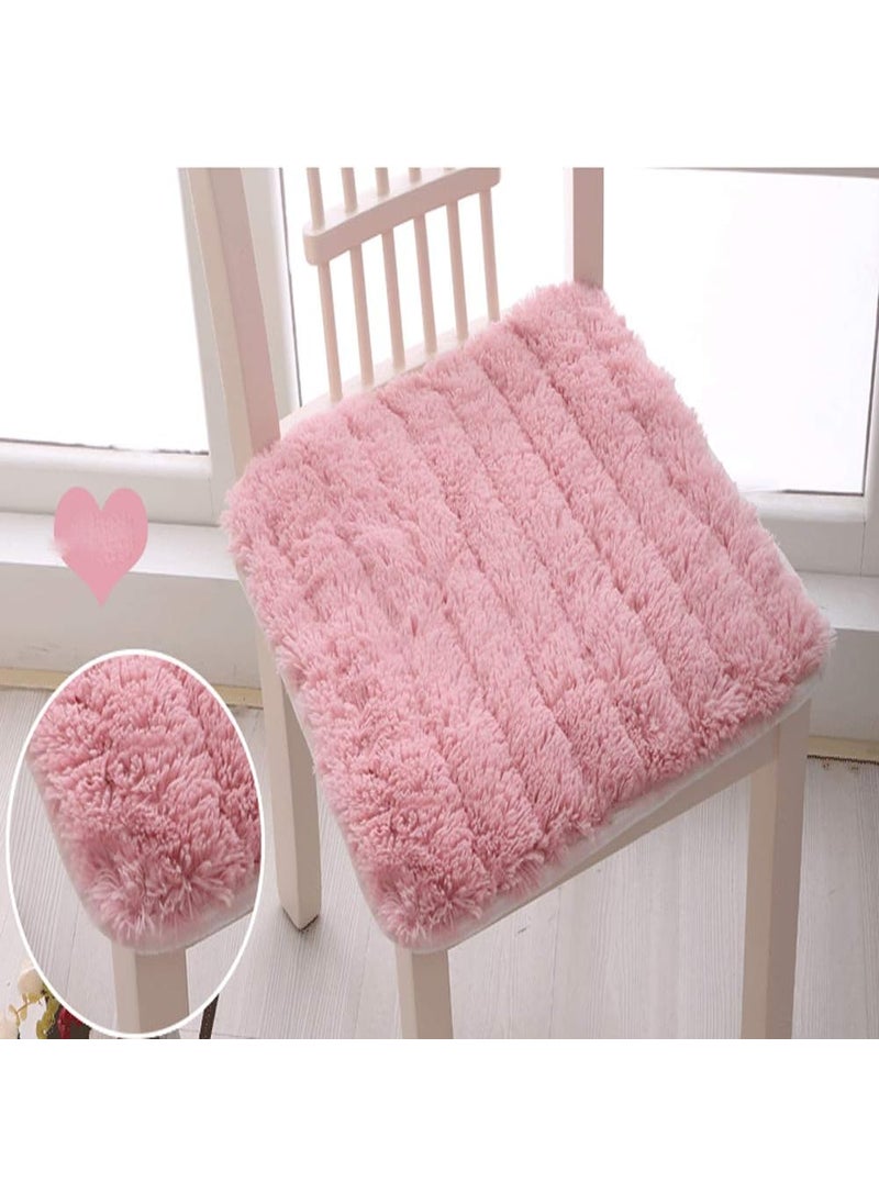 Starsouce Soft Plush Chair Pads with Ties Winter Indoor Warmth Square Chair Covering Nonslip Comfort Dining Seat Pads Stool Mat Cover Decoration for Home Patio Kitchen Office Dorm  - Image 1