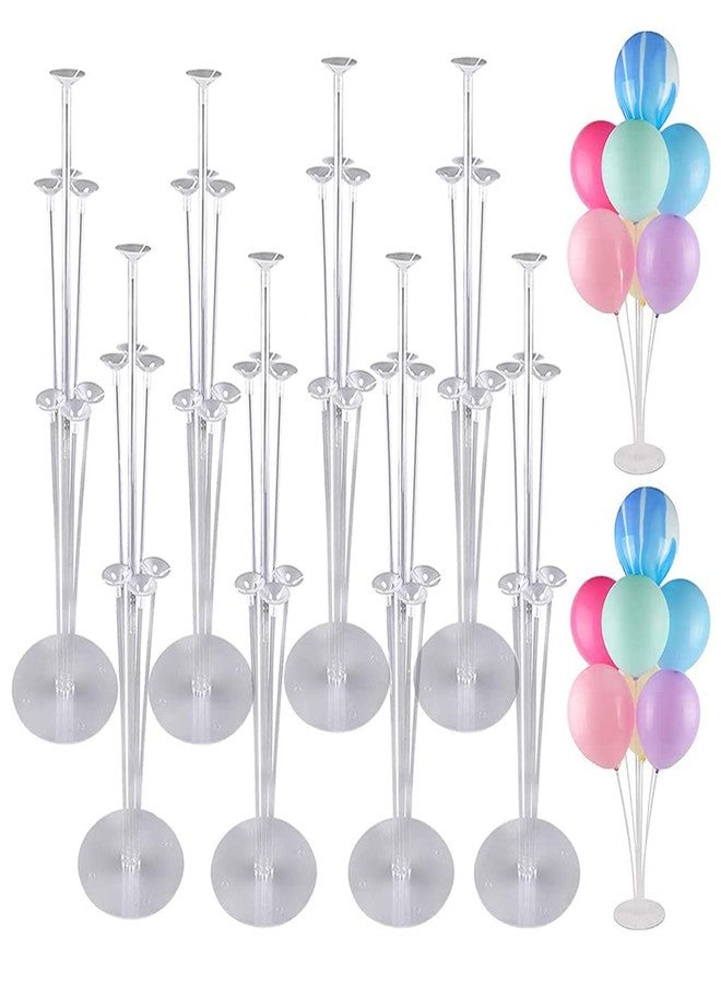 EBOCACB Balloon Stand Kit Balloon Table Stand Kit balloon sticks with cups easy assembly Balloon Holder 2set Clear Balloon Stand Kit Including 11 sticks, 7 cups, 4 union joints and 1 base per kit，Reusable Clear Balloon Centerpiece Stand Table Desktop Holder for Birthday Wedding Party Festival Event Decorations. (8pcs) - Image 1