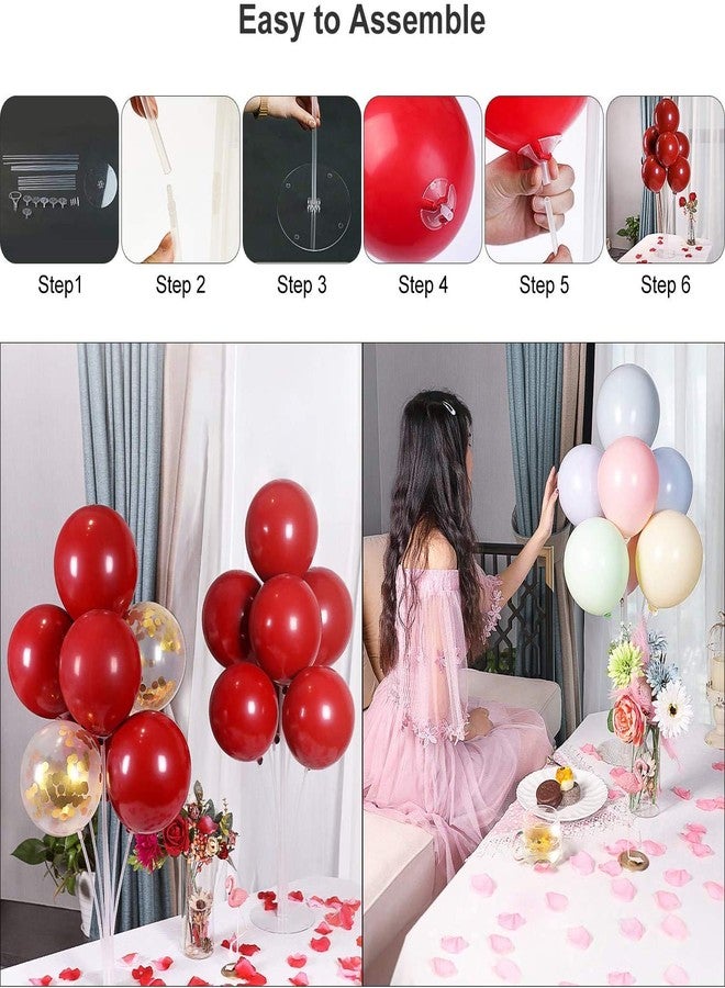 EBOCACB Balloon Stand Kit Balloon Table Stand Kit balloon sticks with cups easy assembly Balloon Holder 2set Clear Balloon Stand Kit Including 11 sticks, 7 cups, 4 union joints and 1 base per kit，Reusable Clear Balloon Centerpiece Stand Table Desktop Holder for Birthday Wedding Party Festival Event Decorations. (8pcs) - Image 5