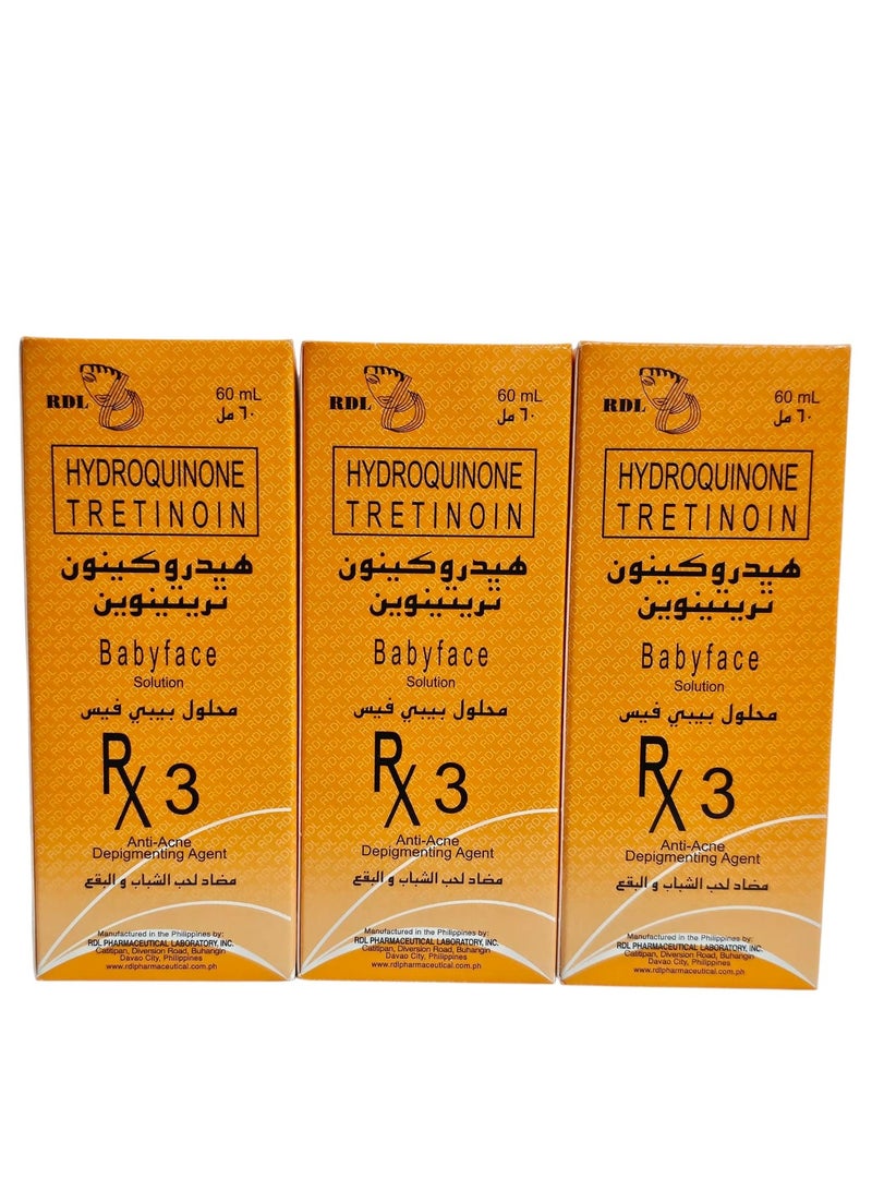 بيبي فيس محلول بيبي فيس مضاد لحب الشباب والبقع 60مل.3قطع