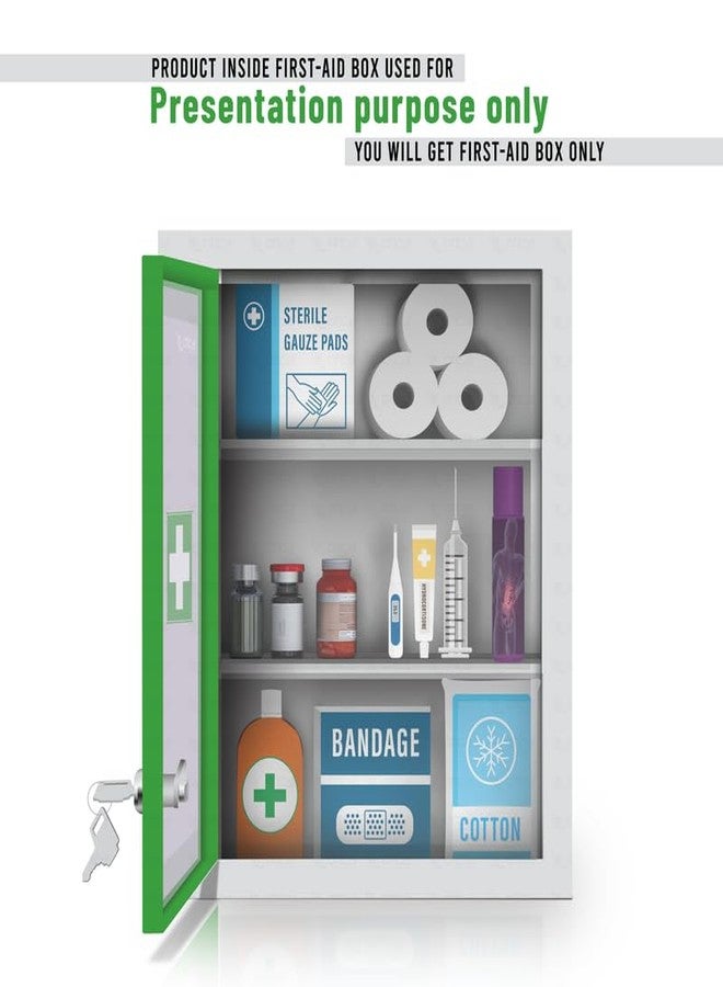 OTICA First Aid Box Emergency Medical Kit for Medicine Storage Multi Compartment First Aid Kit Box for Home, School, Office with Key Lock, Big Size, Wall Mount (Green) - Image 4