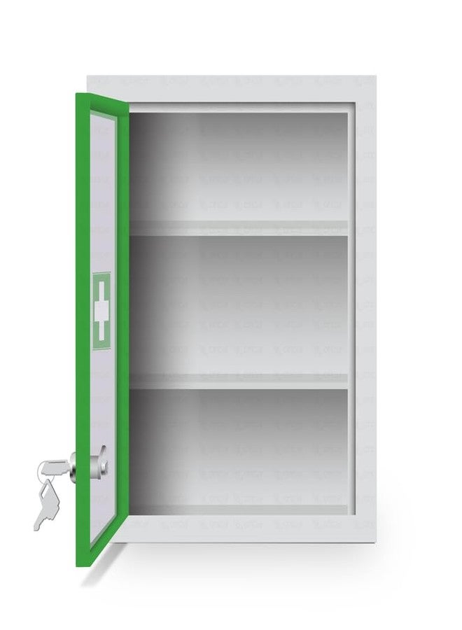 OTICA First Aid Box Emergency Medical Kit for Medicine Storage Multi Compartment First Aid Kit Box for Home, School, Office with Key Lock, Big Size, Wall Mount (Green) - Image 2