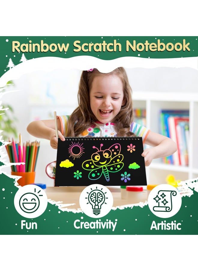 Zmlm Rainbow Scratch Party Favors Kids: Birthday Gifts Toy Bulk Art Notebook 36 Pack Paper Favor Girls Boys Craft Kit Pads Classroom Prizes - Image 4