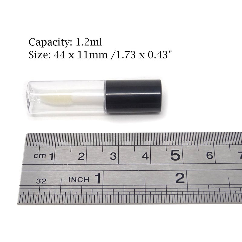 Honbay 10PCS 1.2ml Mini Reusable Clear Empty Lip Gloss Containers Travel Empty Lip Gloss Bottle Tube Vials for Lipstick Samples, Lip Balms - Image 2