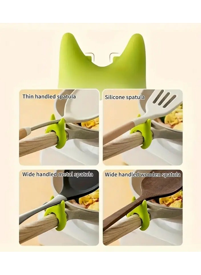 Goolsky Easy-Install No-Drill Kitchen Spatula Holder - Anti-Overflow Pot & Vegetable Spoon Rest, Durable Plastic - Image 2