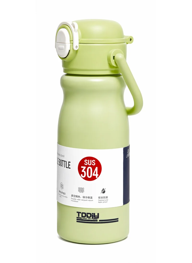 Tooly Green 600ml Insulated Stainless Steel Sports Water Bottle with Straw & Carry Handle | Double Wall Vacuum Flask | Leak-Proof Lock | Keeps Drinks Hot 12 Hours & Cold 24 Hours | BPA Free