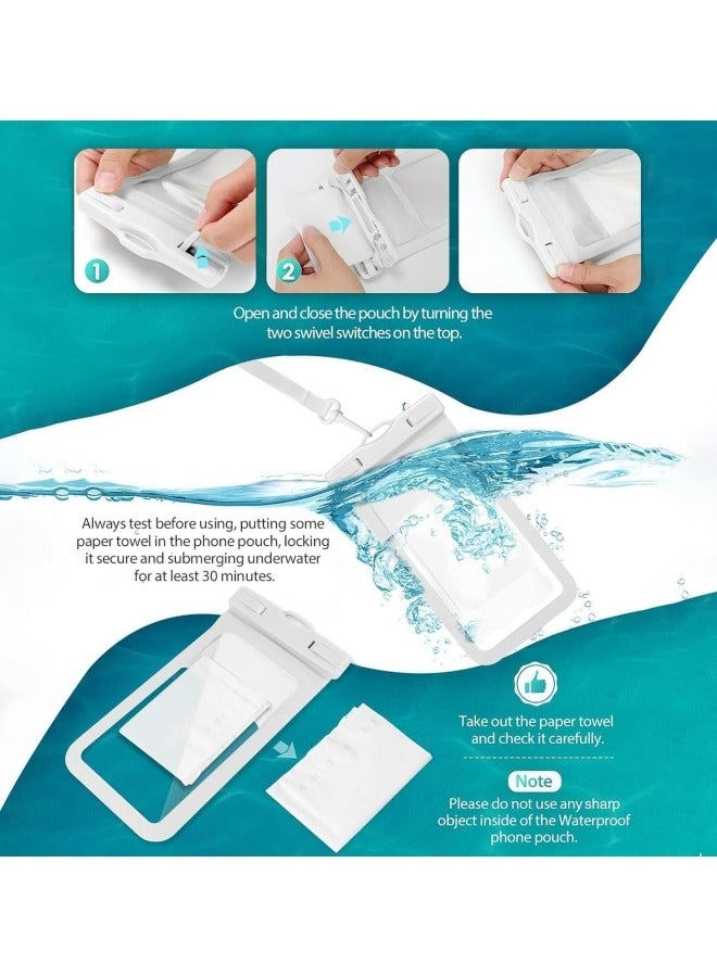 GGEROU Waterproof Phone Pouch Universal IPX8 Waterproof Phone Case with Detachable Lanyard Cellphone Dry Bag for Phone Up to 7.2" Underwater Screen Touchable Travel Beach Essentials,1 Pack - Image 4