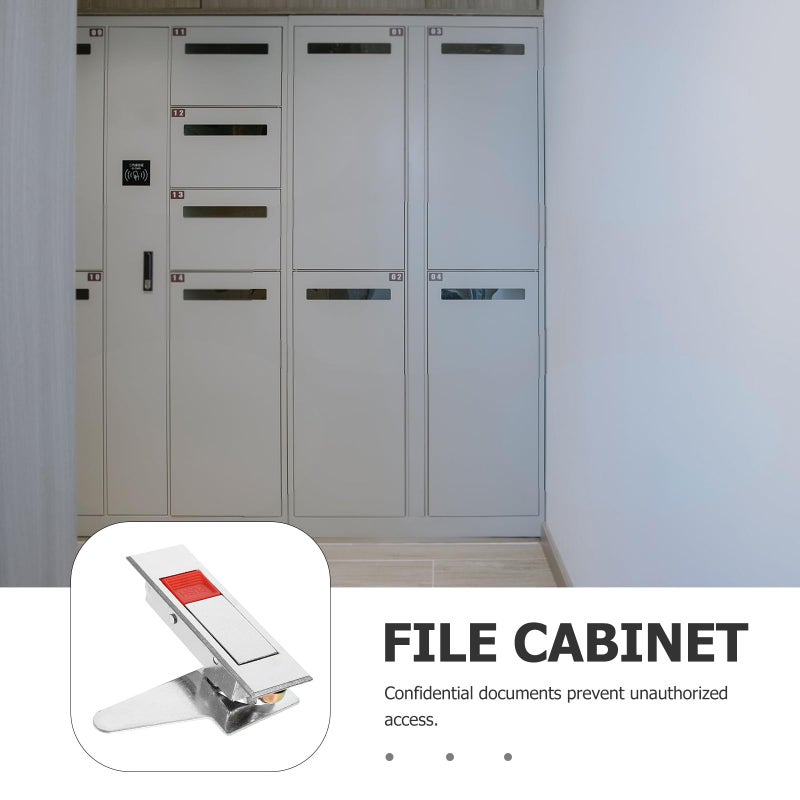 Cabinet Door Lock Button Lock Anti Theft Without Key Red Indicator For Storage Doors - Image 4