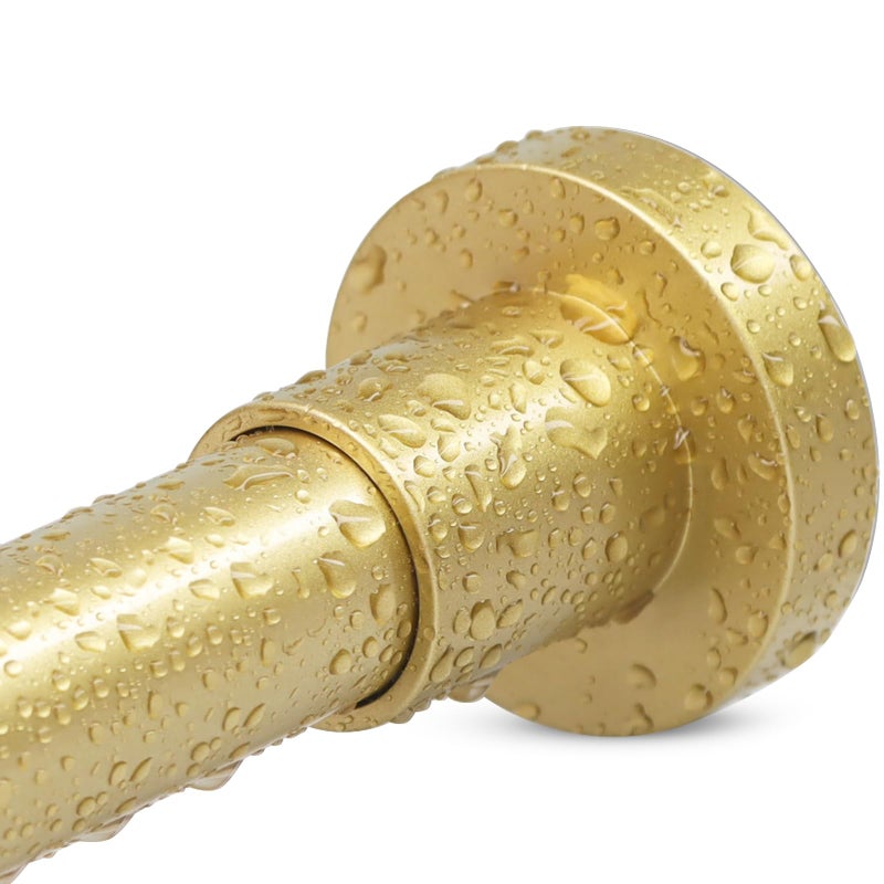YNL Gold Shower Curtain Rod 32-80 Inch(2.7-6.6ft), Non Slip, Never Rust, No Drill Stainless Steel Spring Tension Shower Rod, Telescoping Curtain Rod for Bathroom Window Living Room - Image 1