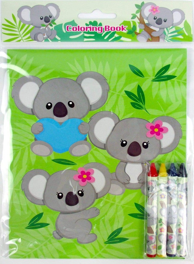 TINYMILLS Koalas Coloring Books for Kids with 12 Coloring Books and 48 Crayons, Koala Birthday Party Favors, Favor Bag Fillers, Classroom Rewards, Carnival Prizes Stocking Stuffers - Image 4