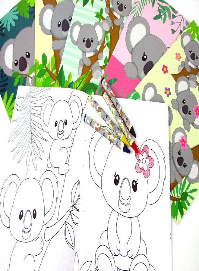 TINYMILLS Koalas Coloring Books for Kids with 12 Coloring Books and 48 Crayons, Koala Birthday Party Favors, Favor Bag Fillers, Classroom Rewards, Carnival Prizes Stocking Stuffers - Image 2