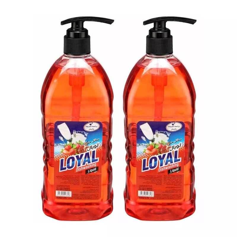 Loyal Dishwashing Liquid with Pomegranate and Strawberry Fragrance- 2X1Ltr
