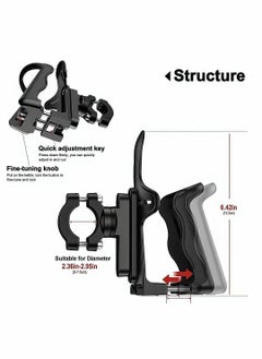 Y&D Small Bike Water Bottle Holder For 6-7.5 Cm Diameter Bottle Bicycle Cage Road Mountain Bikes Adjustable Grip Buttons Lightweight Strong Cup Outdoor Cycling Black  - Image 4