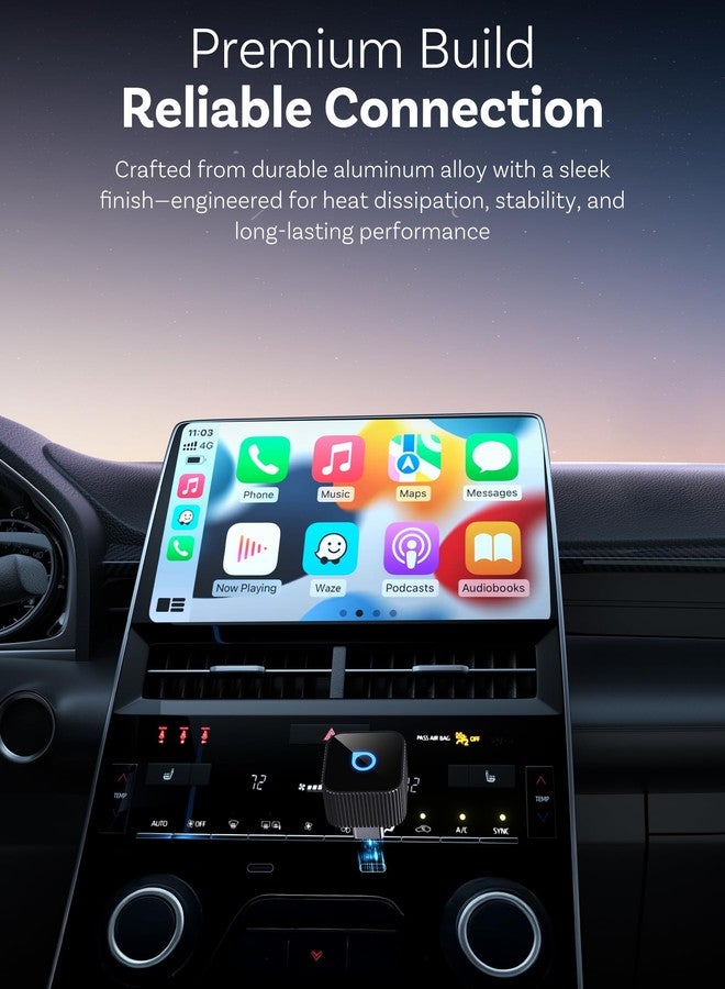Ottocast Mini Cube 3.0 USB C Wireless CarPlay Adapter, Android Auto Wireless Adapter, Plug & Play with Fast Auto-Reconnect, Mini Car Adapter - Image 3