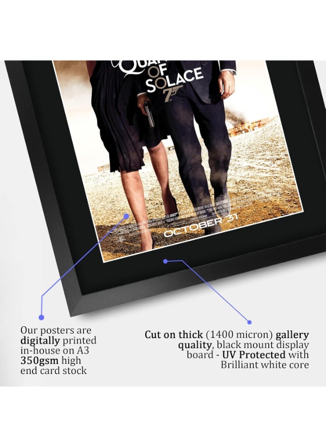 HWC Trading HWC Trading James Bond - Quantum Of Solace Movie Poster Daniel Craig Signed 16 x 12 inch Framed Gift Printed Autograph Film Print Photo Picture Display - 16" x 12" Framed  - Image 4