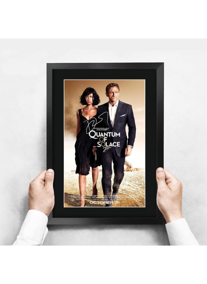 HWC Trading HWC Trading James Bond - Quantum Of Solace Movie Poster Daniel Craig Signed 16 x 12 inch Framed Gift Printed Autograph Film Print Photo Picture Display - 16" x 12" Framed  - Image 3