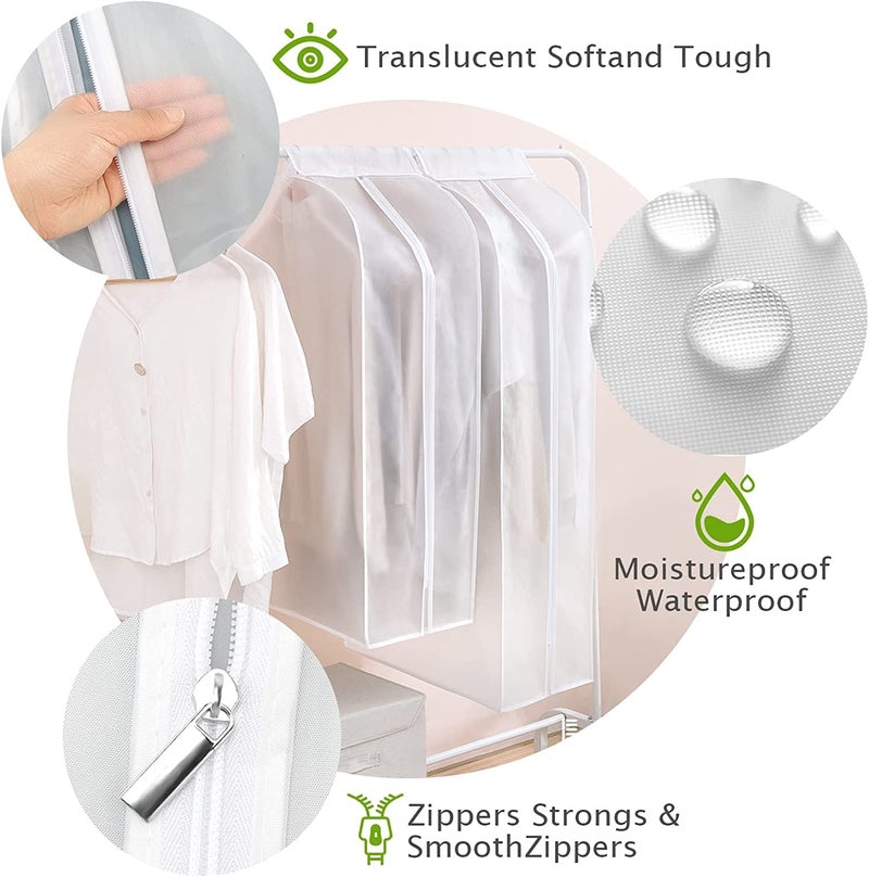 HARI® Garment Clothes Cover (90x60x30cm) | Garment Clothes Cover Protector & Lightweight Hanging Closet Storage Bag, Translucent Dustproof & Waterproof Clothing Storage Organizer for Coat & Dress - Image 5