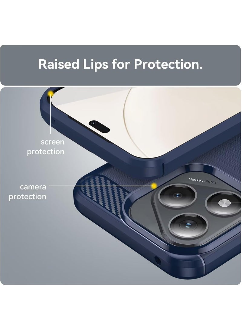 ICARLUS Case for Honor 400 Lite 5G TPU Carbon Fiber Soft Silicone Bumpers Protective Cover Anti-Scratch Shockproof Heavy Duty Portection Cover - Image 2