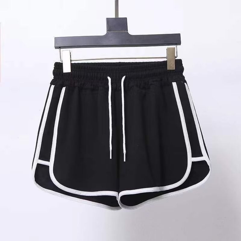 Wide Leg Yoga Shorts Women's black three-point shorts 
