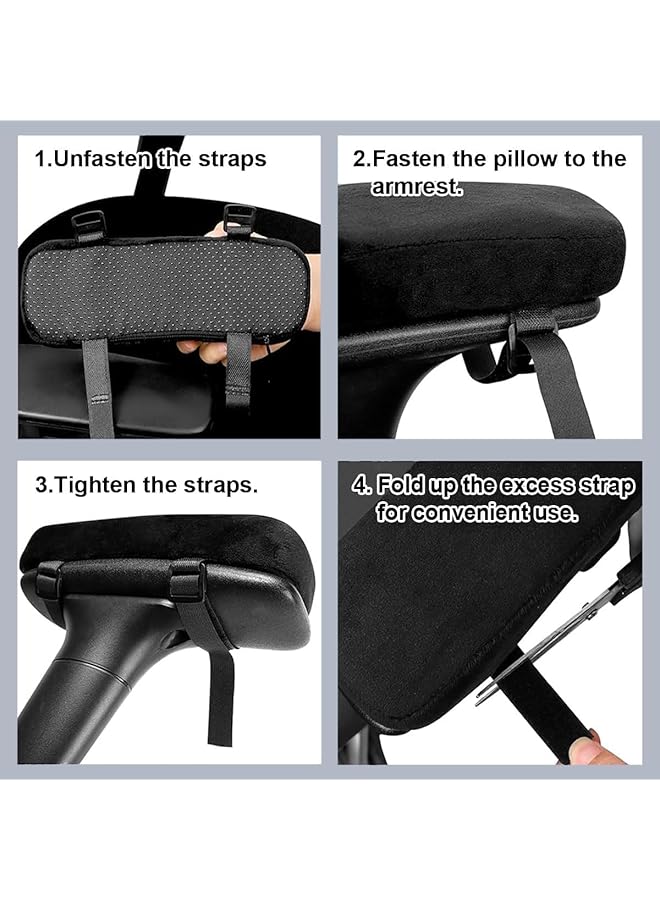 erorex 2Pcs Memory Foam Office Chair Armrest Pads Arm Rest Covers For Elbows And Forearms Pressure Relief Chair Armrest Pads For Office Chairs Wheelchair Gaming Chair  - Image 2