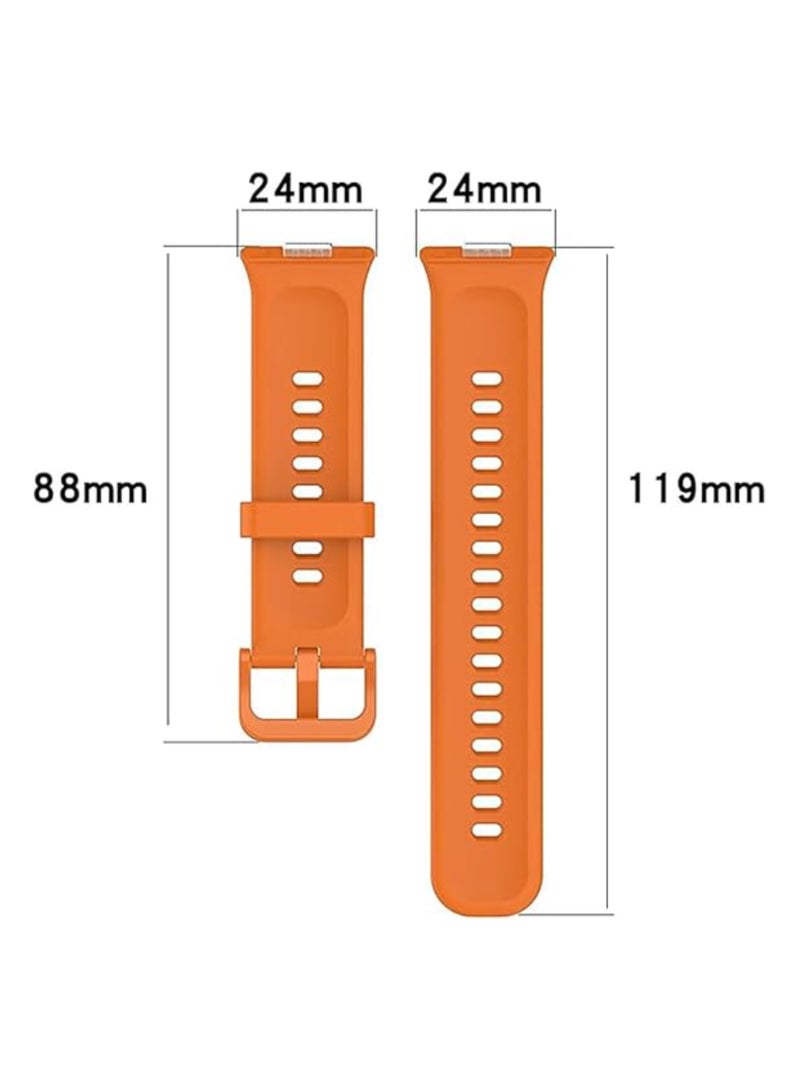 Aookay 6 Pcs Replacement Bands for Huawei Watch Fit 4 Pro/ Fit 4/Fit 3, Silicone Sports Wrist Strap Adjustable Wrist Bands for Women Men, Lightweight Sport Wristband Intended (White + Pink + Orange + Wilderness Green + Original Blue + Black) - Image 3