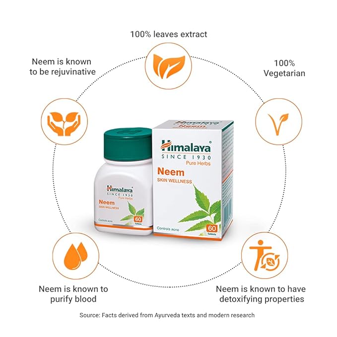 Himalaya Neem, 60 Tablet | Pure Herbs for Skin Wellness - Image 3