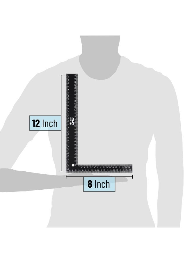 Mr. Pen Mr Pen Carpenter Square Framing Square 20Cm X 30Cm L Square Ruler Framing Ruler Carpenters Square L Ruler Right Angle Ruler Framing Tools L Shape Ruler Metal Square Steel Square  - Image 2