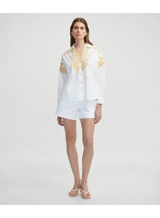 ابيكول قميص بربطة عنق مطرز