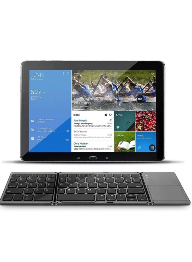 Ultra Thin Mini Bluetooth 3.0 Foldable Keyboard Wireless Folding BT With Touchpad Keyboard compatible with Tablet PC Laptop Mobilephone - Image 5