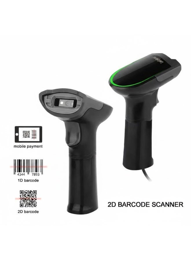 Gpos L500 2D Wired Barcode Scanner with Adjustable Stand - High-Speed QR, PDF417, and 1D Digital Code Reader - USB Plug & Play for POS, Retail, and Inventory. - Image 3