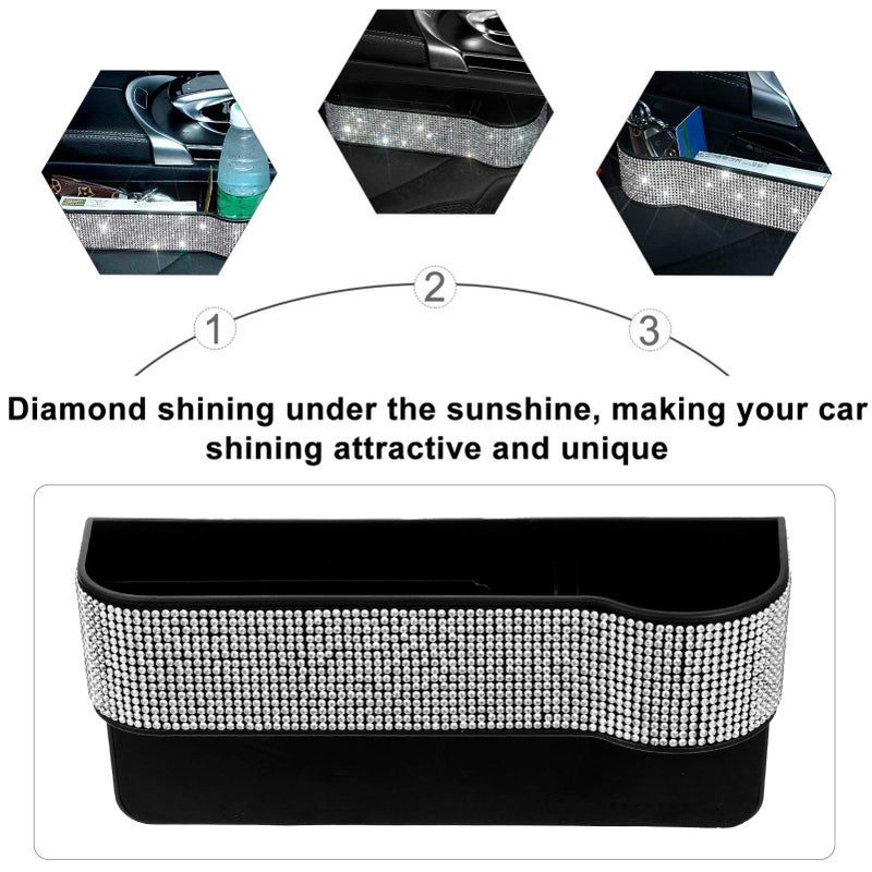 Bling Sparkle Car Seat Gap Filler Console Organizer Pocket Easy Installation Fits Cars Suvs Copiloto Size - Image 4