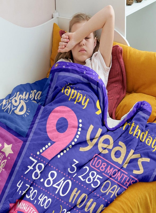 Yufrtck Birthday Gifts for 9 Year Old Girls, 9th Birthday Gifts for Girls, 9 Year Old Girl Gifts for Birthday, Birthday Gifts for 9-Yr-Old Girl, 9-Yr-Old Bday Gifts Throw Blanket 60 x 50 - Image 4
