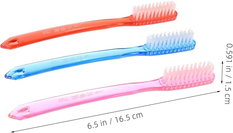 12 Pack Extra Hard Bristles Adult Toothbrush Medium Skid Proof Handle Oral Care - Image 3