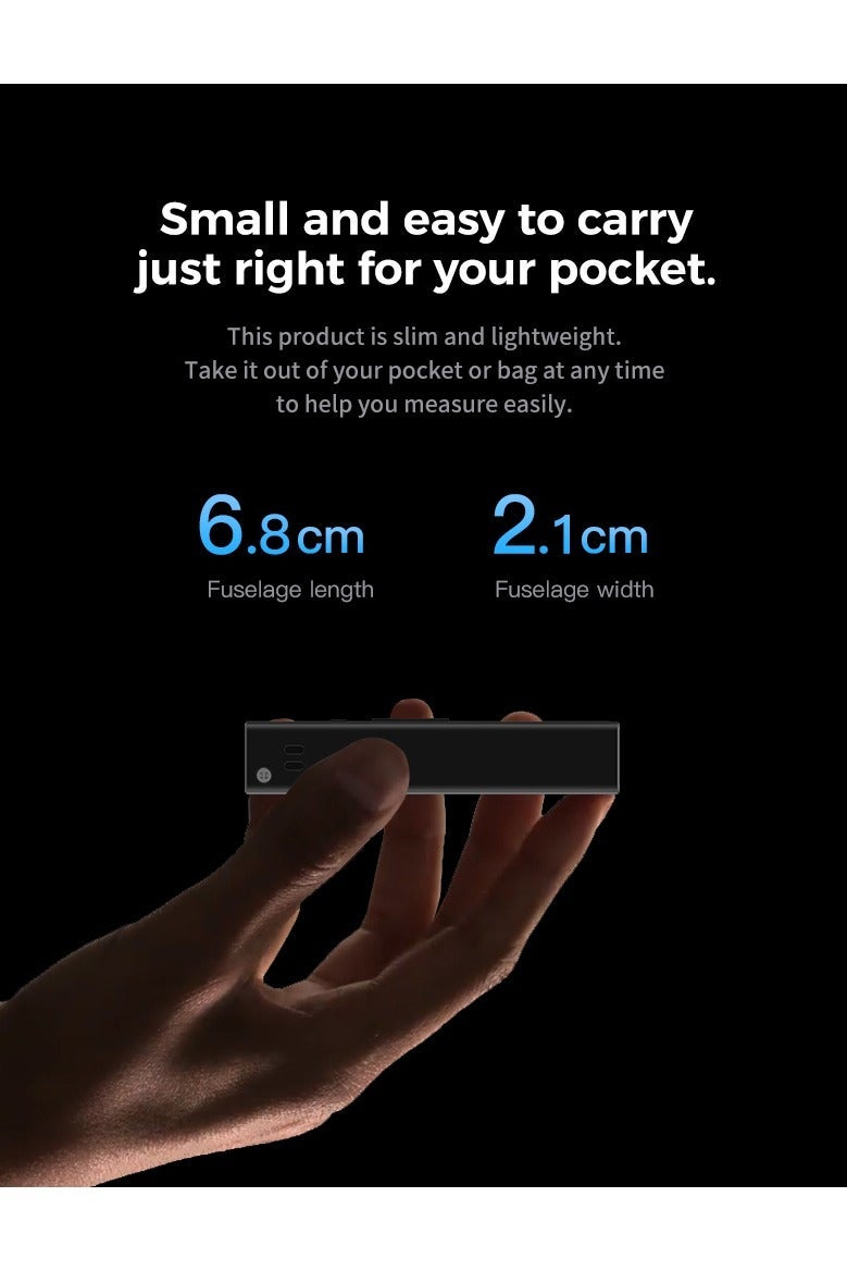 Chabeia Aluminum Alloy Mini Laser Rangefinder, Range Finder, USB Rechargeable ,Handheld Distance Meter,Measurement Tool,30m Measuring Distance - Image 3