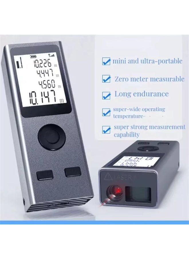 Chabeia Aluminum Alloy Mini Laser Rangefinder, Range Finder, USB Rechargeable ,Handheld Distance Meter,Measurement Tool,30m Measuring Distance - Image 4