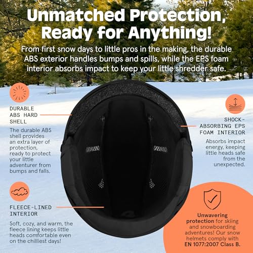 Retrospec Comstock Kids Ski & Snowboard Helmet With ABS Shell, EPS Impact Protection & 10 Cooling Vents - Adjustable Winter Sports Gear, Goggle Clip - Image 3