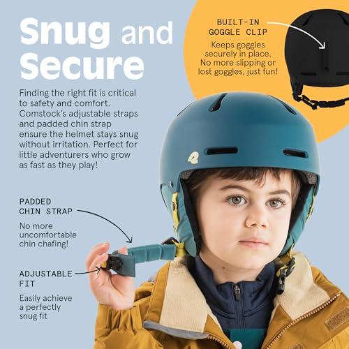 Retrospec Comstock Kids Ski & Snowboard Helmet With ABS Shell, EPS Impact Protection & 10 Cooling Vents - Adjustable Winter Sports Gear, Goggle Clip - Image 5