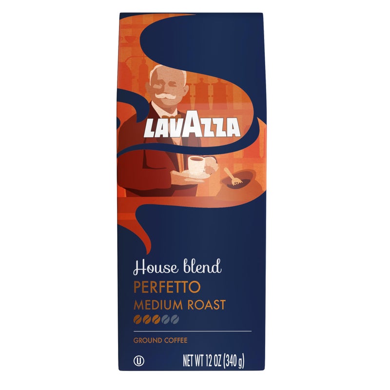 Lavazza House Blend Perfetto Ground Coffee 12oz Bag, Medium Roast, Full-bodied, Intensity 3/5, 100% Arabica, Ideal for Drip Brewers, (Pack of 1) - Package May Vary - Image 1