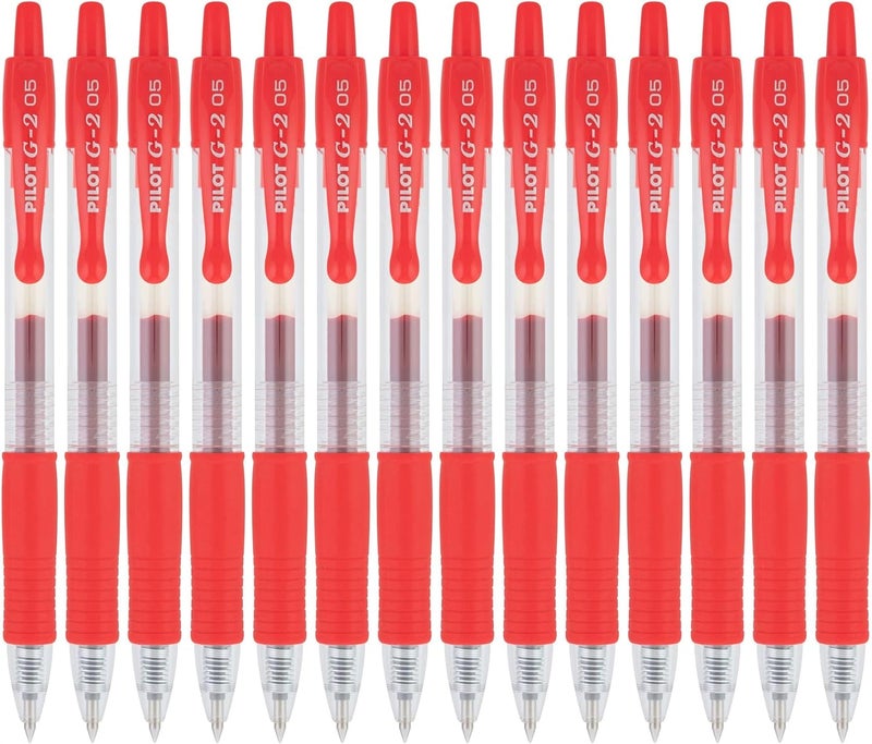 PILOT , G2 Premium Gel Roller Pens, Extra Fine Point 0.5 mm, Pack of 12, Red - Image 4
