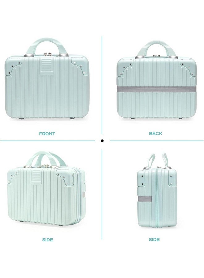LOOKMINT Hard Shell Vanity Cases for Women Portable Water Proof Cosmetic Travel Case, Toiletry Case with Zipper Cosmetic Bag, Hand Luggage Cosmetic case with Clip-on Function, White - Image 4