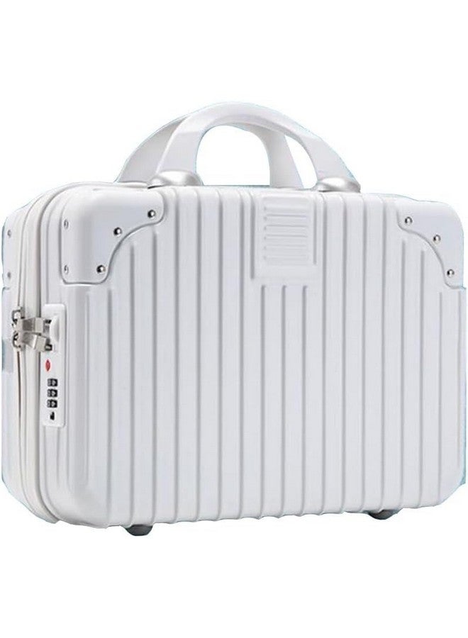LOOKMINT Hard Shell Vanity Cases for Women Portable Water Proof Cosmetic Travel Case, Toiletry Case with Zipper Cosmetic Bag, Hand Luggage Cosmetic case with Clip-on Function, White - Image 1