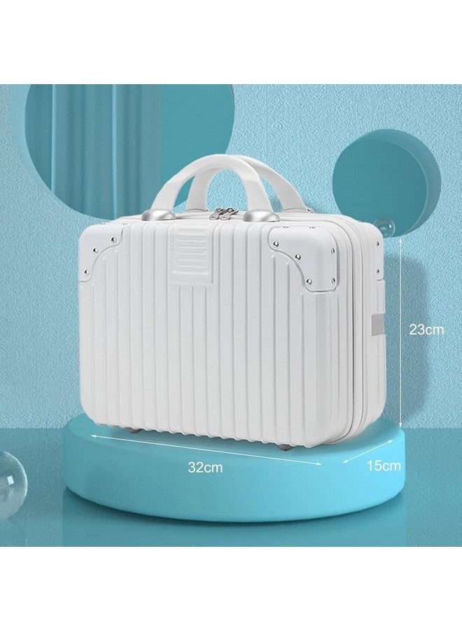 LOOKMINT Hard Shell Vanity Cases for Women Portable Water Proof Cosmetic Travel Case, Toiletry Case with Zipper Cosmetic Bag, Hand Luggage Cosmetic case with Clip-on Function, White - Image 3
